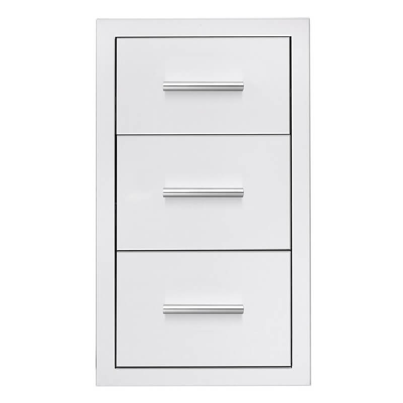 Summerset 17-Inch Stainless Steel Flush Mount Triple Drawer - DR3-17