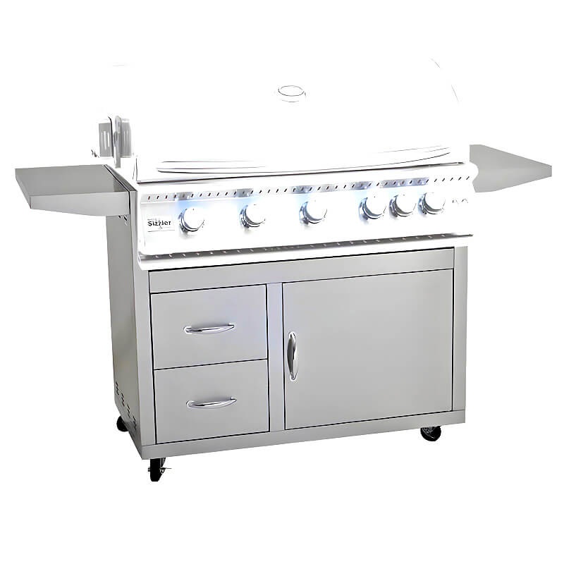 Summerset 40 Inch Sizzler Deluxe Stainless Steel Grill Cart - CART-SIZ40-DC