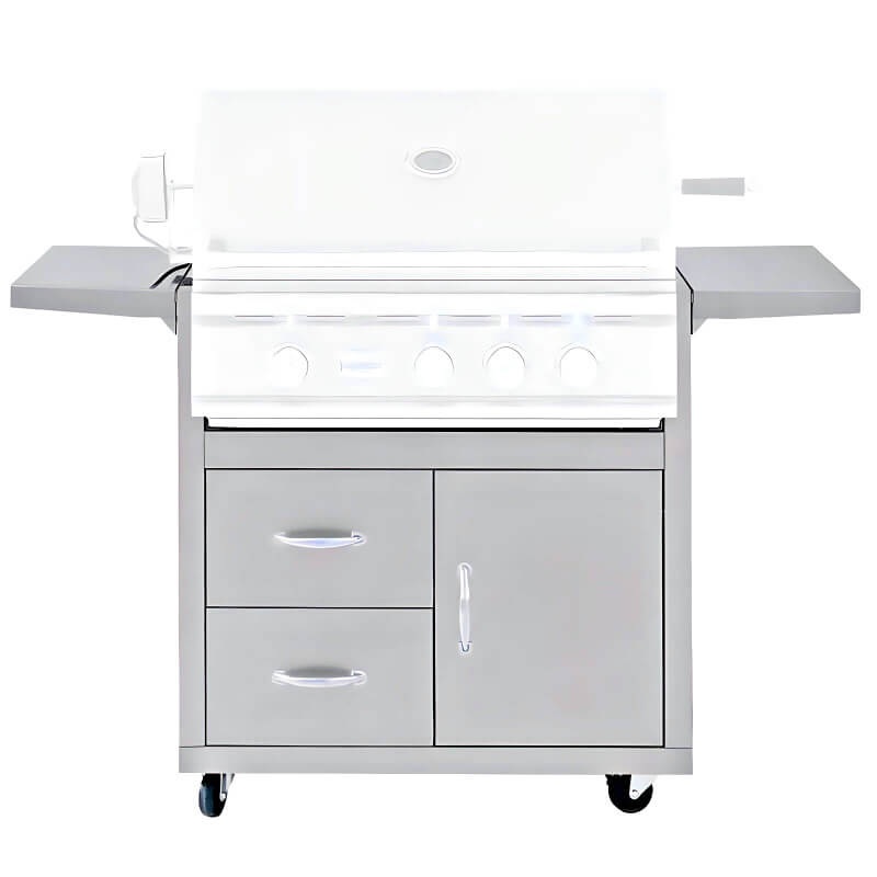 Summerset Sizzler Pro 32 Inch Deluxe Stainless Steel Grill Cart - CART-SIZ32-DC