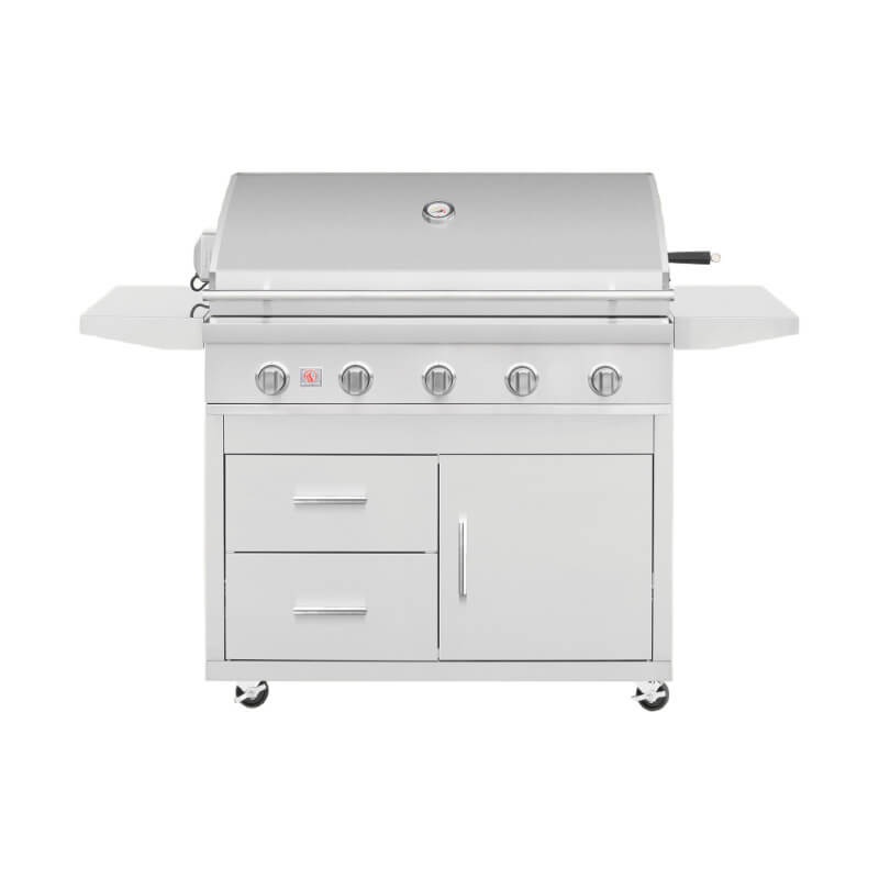 Summerset Sizzler Pro 40 Inch 5 Burner Freestanding Gas Grill w/ Deluxe Cart