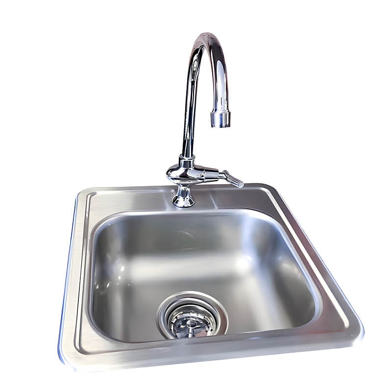 KoKoMo Grills Built-In 15-Inch Outdoor Kitchen Sink - KO-SINK