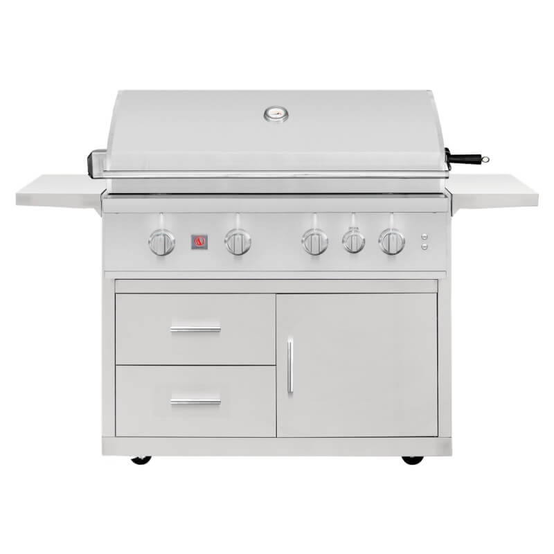 Summerset TRL Pro 40 Inch 4 Burner Freestanding Gas Grill With Deluxe Cart