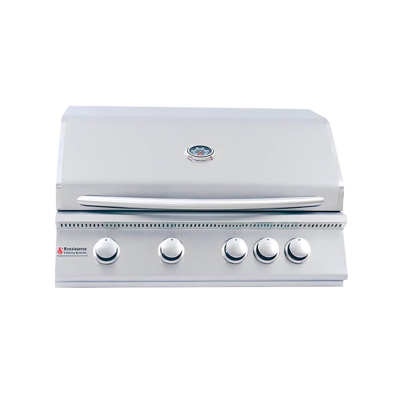 RCS Premier 32 Inch 4 Burner Built In Gas Grill With Rotisserie Burner