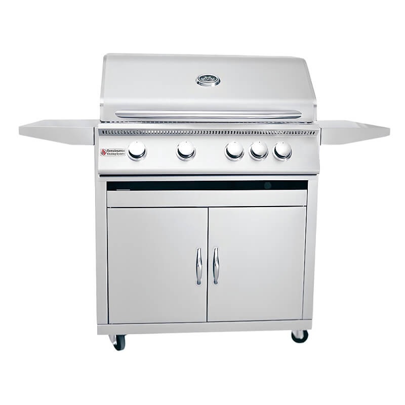 RCS Premier 32 Inch 4 Burner Freestanding Gas Grill With Rear Infrared Burner