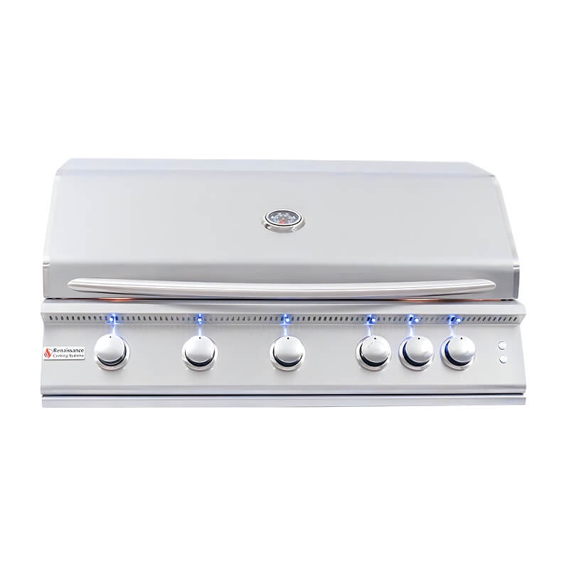 RCS Premier L Series 40 Inch 5 Burner Built In Gas Grill With Rear Infrared Burner