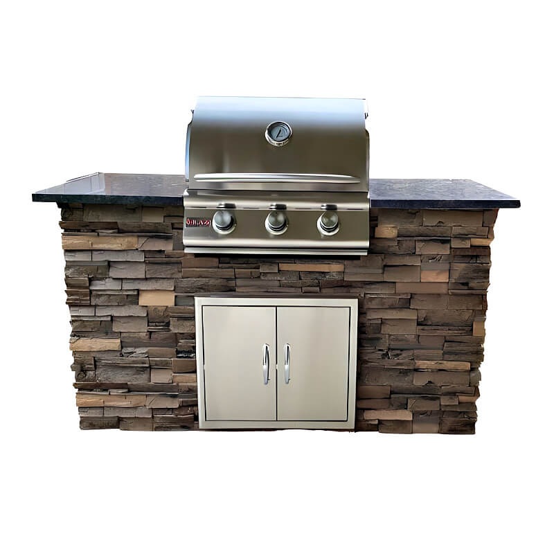 Tru Innovative Outdoor 5 Ft Grill Island Package With Blaze Prelude LBM Grill