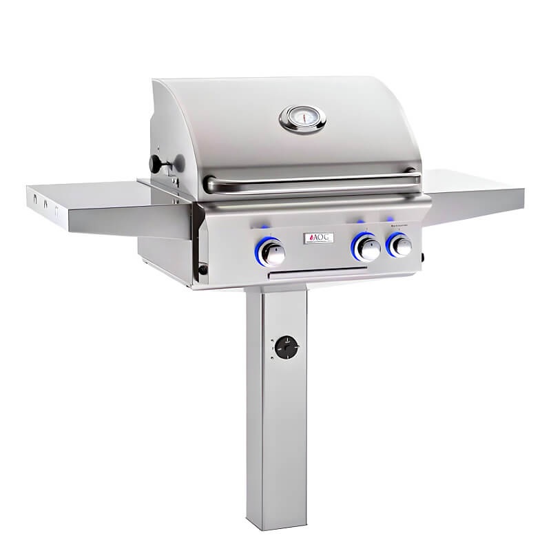 American Outdoor Grill 24 Inch In-Ground Post L Series Gas Grill w/ Rotisserie