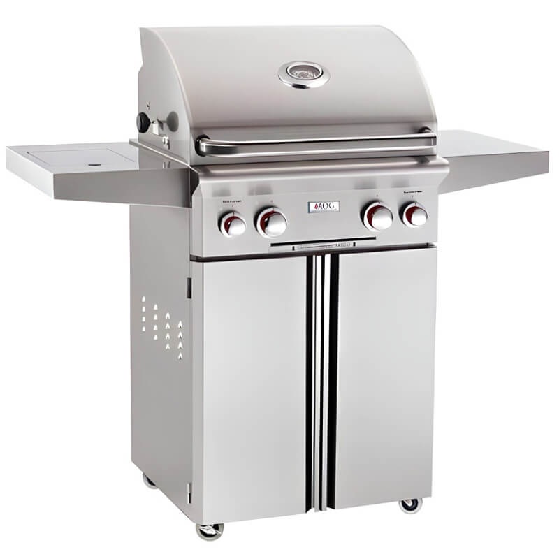 American Outdoor Grill T Series 24 Inch 2 Burner Portable Gas Grill With Side Burner