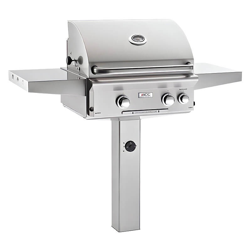 American Outdoor Grill T-Series 24 Inch Gas Grill In-Ground Post w/ Rotisserie