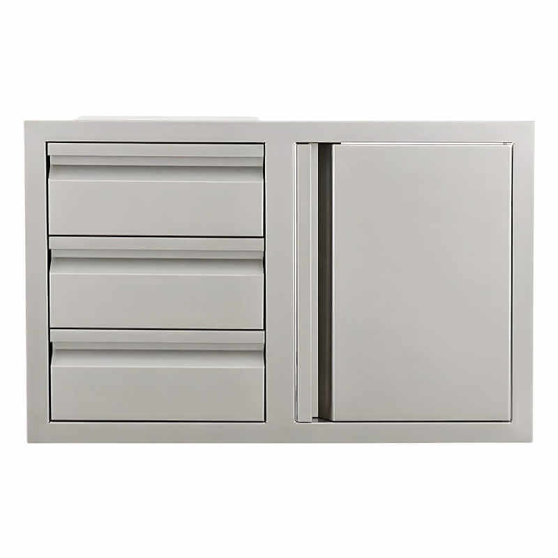 RCS Valiant 33 Inch Stainless Steel Triple Drawer & Door Combo - VDC2SC