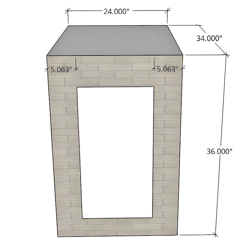 EZ Finish Systems Ready To Finish 24-Inch Outdoor Kitchen Narrow Trash Drawer Cabinet
