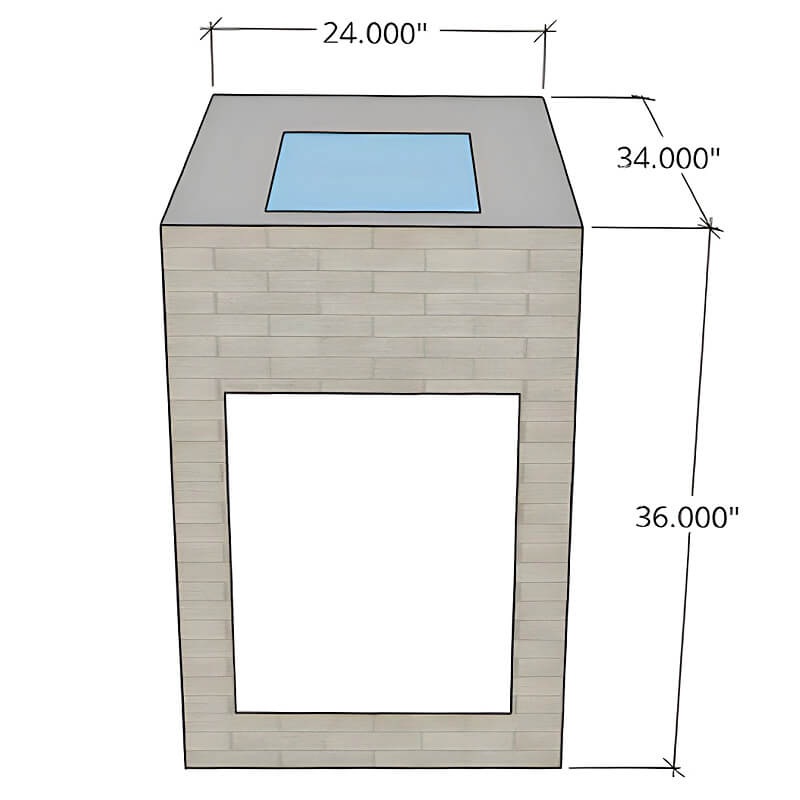 EZ Finish Systems Ready To Finish 24-Inch Outdoor Kitchen Single Side Burner Cabinet