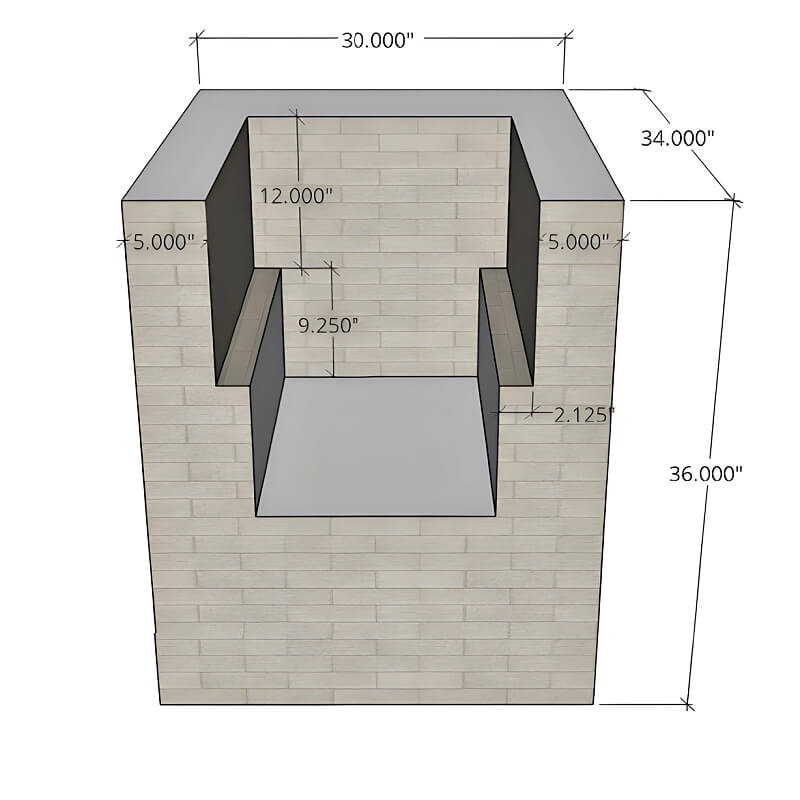 EZ Finish Systems Ready To Finish 30-Inch Outdoor Kitchen Power Burner Cabinet