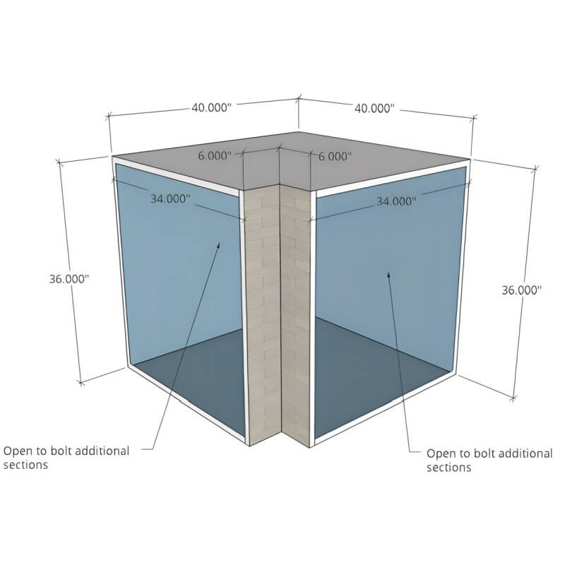 EZ Finish Systems Ready To Finish 40in x 40in Corner Outdoor Cabinet