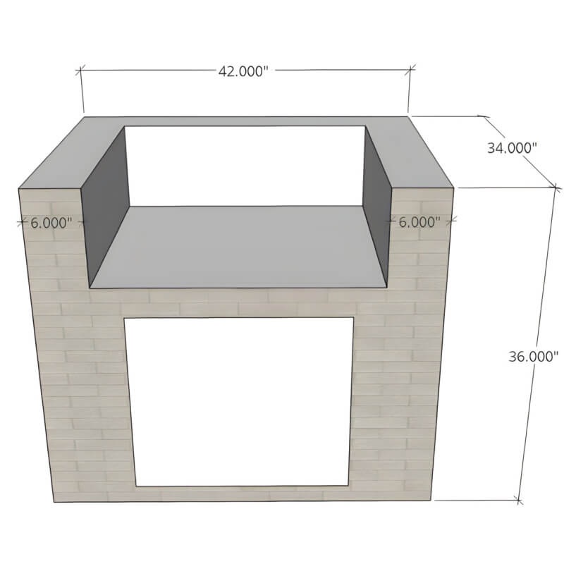 EZ Finish Systems Ready To Finish 42-Inch Outdoor Kitchen Griddle Cabinet With Double Doors
