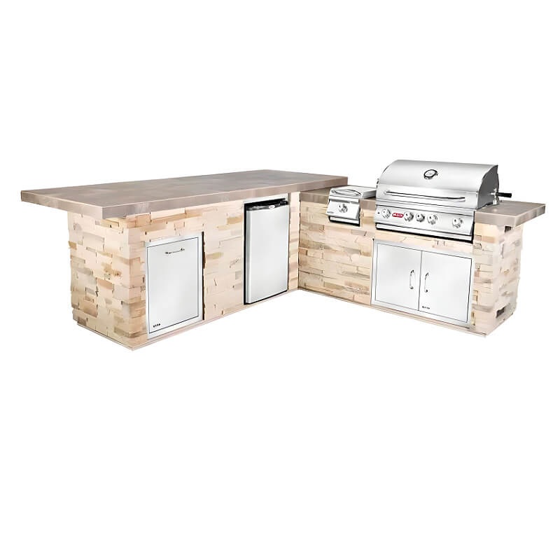 Bull Gourmet Q L-Shaped BBQ Grill Island