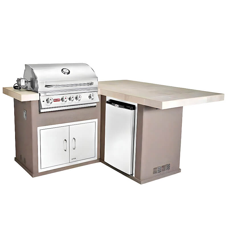 Bull Little Q L-Shaped BBQ Grill Island