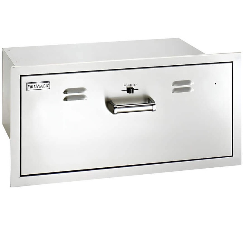 Fire Magic Premium Flush 30 Inch Built-In 110V Electric Warming Drawer - 53830-SW