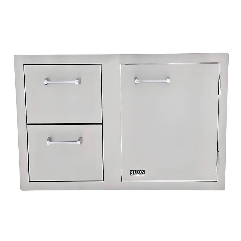 Lion 33-Inch Access Door & Double Drawer Combo with Paper Towel Rack - L3320
