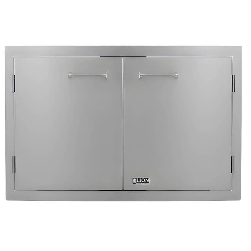 Lion 33-Inch Stainless Steel Double Access Door with Towel Rack - L3322