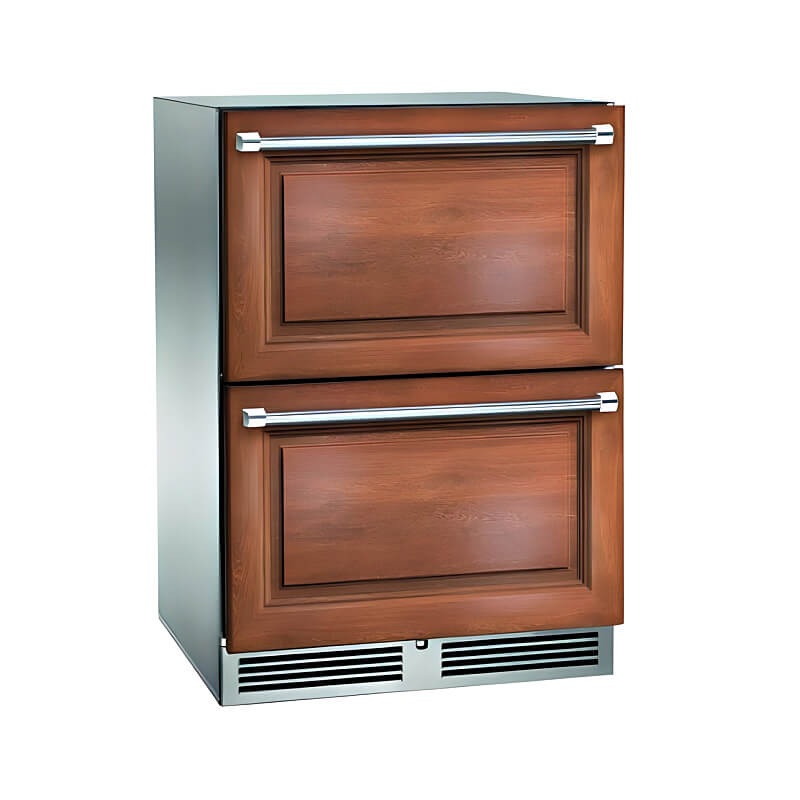 Perlick 24-Inch C-Series Panel Ready Outdoor Refrigerator Drawers with Lock - HC24RO-4-6DL