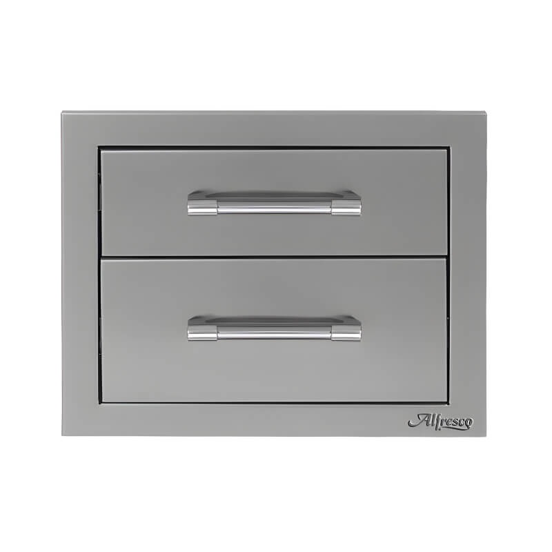 Alfresco 17-Inch Stainless Steel Soft-Close Double Drawer - AXE-2DR-SC