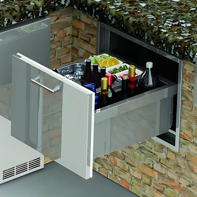 Alfresco 26 Inch Under Counter Ice Drawer & Beverage Center  AXE-ID
