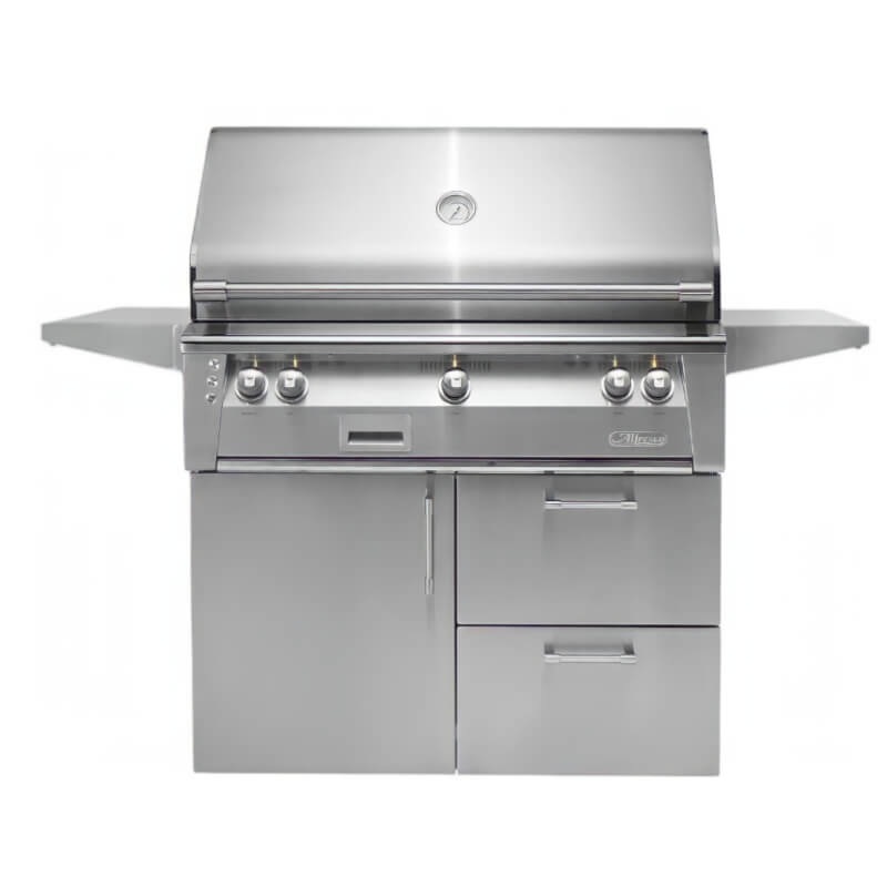 Alfresco ALXE 42-Inch Gas Grill on Deluxe Cart With Rotisserie