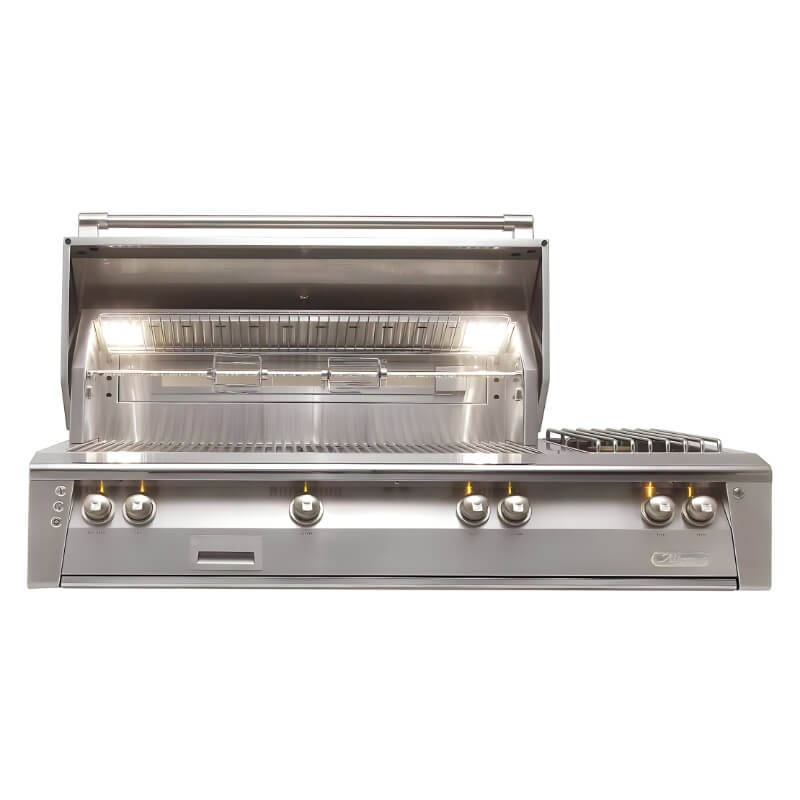 Alfresco ALXE 56-Inch Built-In Deluxe Grill With Marine Armour, And Side Burner, Rotisserie