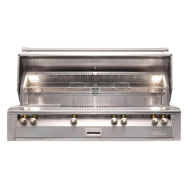Alfresco ALXE 56-Inch Built-In Gas All Grill With Marine Armour, Sear Zone, And Rotisserie