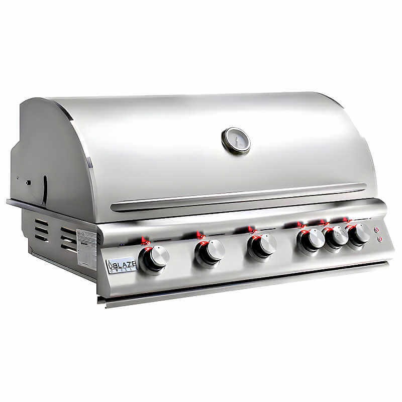Blaze Premium LTE 40 Inch 5-Burner Built-In Gas Grill With Ceramic Flame Tamers