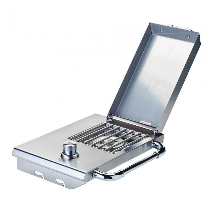 Bull Sidekick Propane Gas Single Side Burner W/ Stainless Steel Lid - 60010