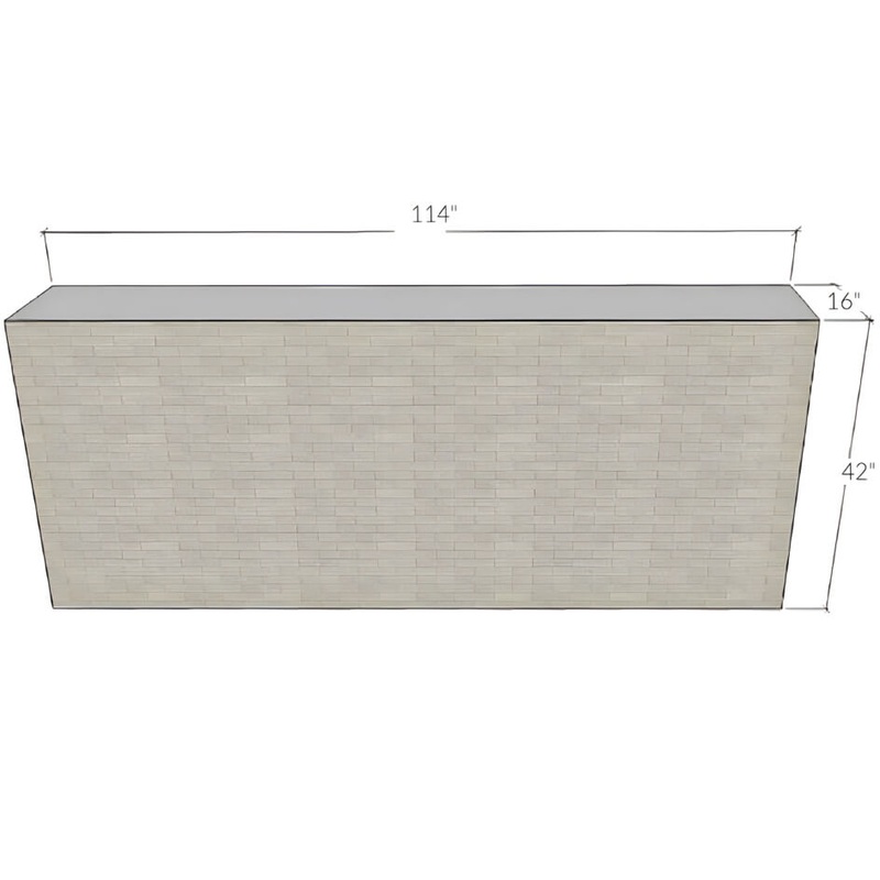 EZ Finish Systems 9.5 Ft Ready to Finish Bar Outdoor Kitchen Island