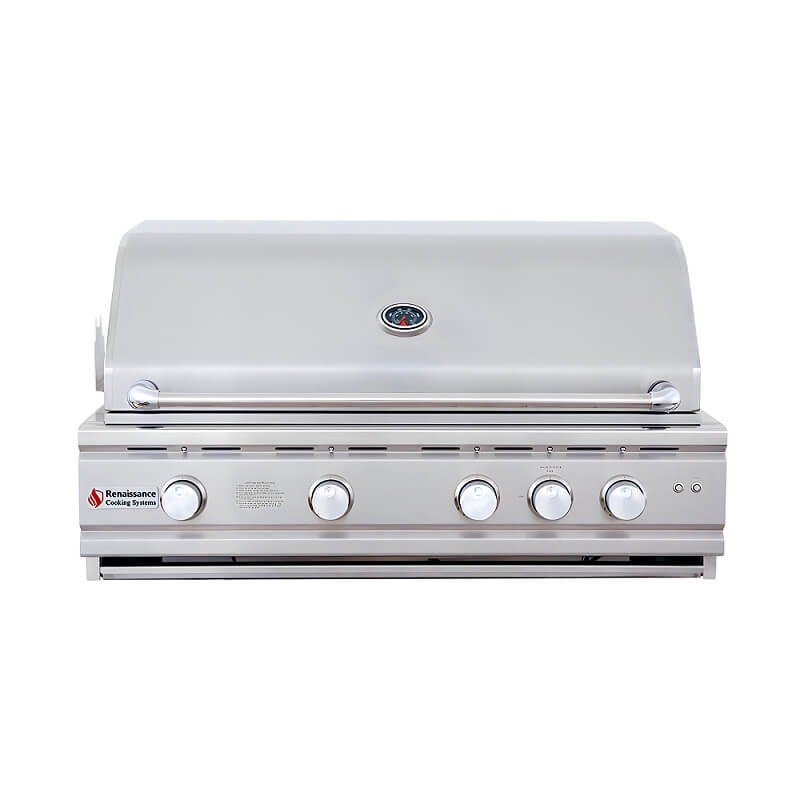 RCS Cutlass Pro 38 Inch 4 Burner Built-In Gas Grill w/ Flame Tamers