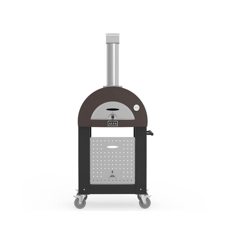 Alfa Nano 23-Inch Outdoor Wood-Fired Pizza Oven w/ Cart - Copper