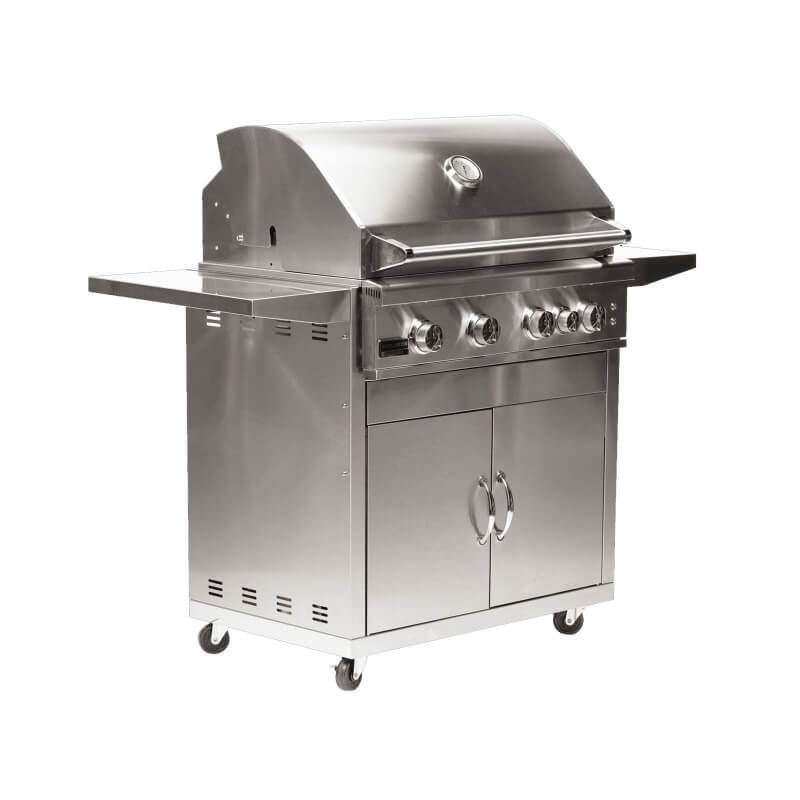 Broilmaster B-Series Deluxe 32-Inch Stainless Steel Freestanding Gas Grill with Rear Infrared Burner