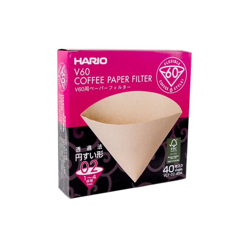 Hario V60-02 Natural Brown Coffee Filters (40 Pack)