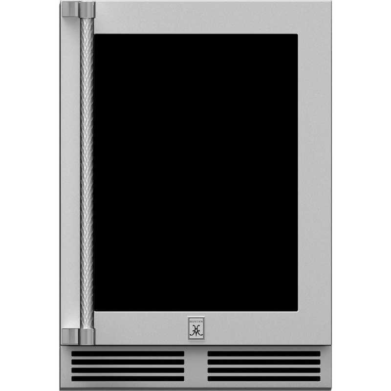 Hestan 24-Inch 5.0 Cu. Ft. Outdoor Rated Dual Zone Glass Door Refrigerator With Wine Storage