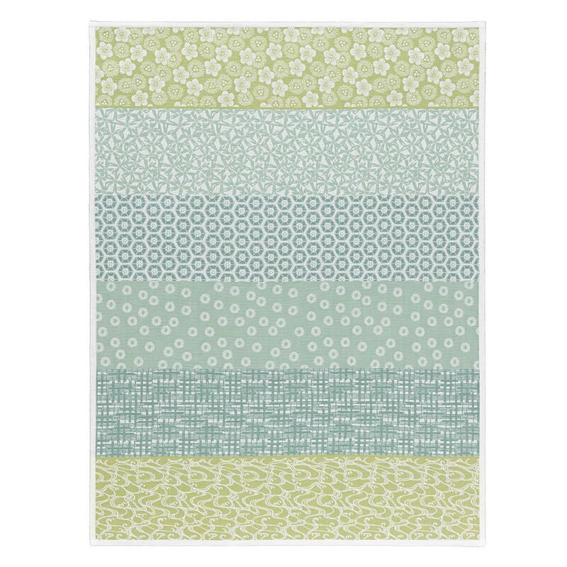 Jacquard Franais Cotton Tea Towel  - Wagara Celadon
