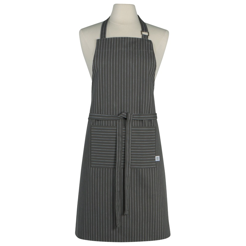 Now Designs Pinstripe Chef's Apron- Granite Gray