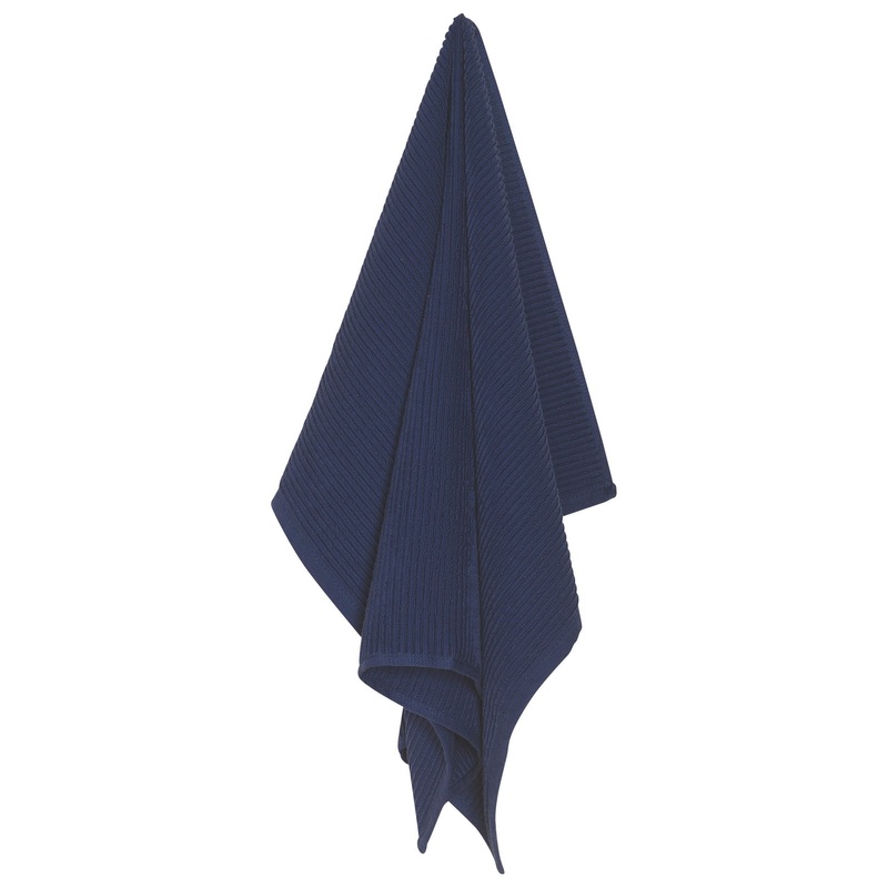 Danica Ripple Terry Cotton Dishtowel - Indigo