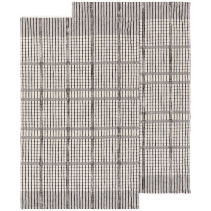 Danica Heirloom - Pewter Finley Check Dishtowels Set of 2