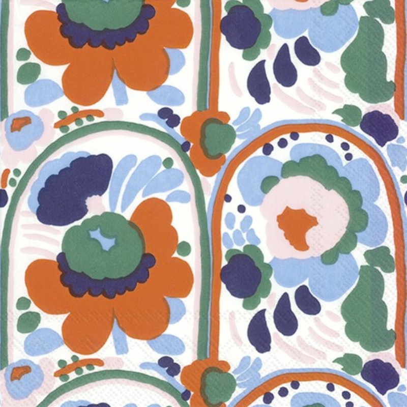 Marimekko Paper Lunch Napkins - KARUSELLI Orange