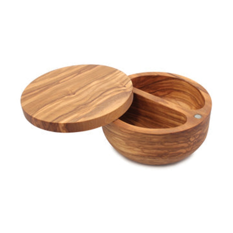 Swissmar Palermo Olivewood Dual Compartment Salt Keeper