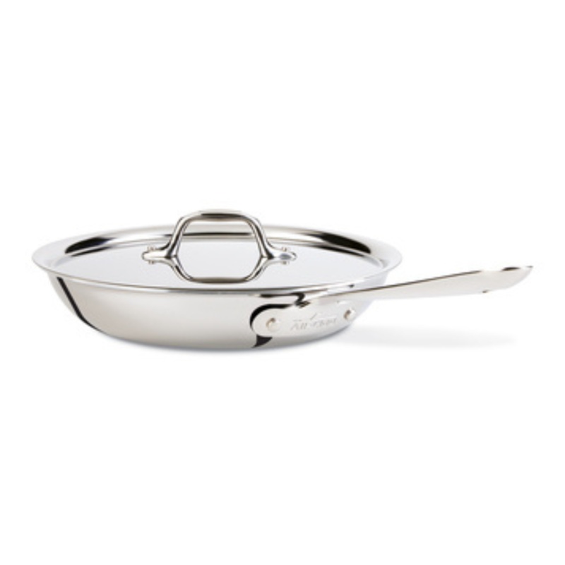 All-Clad D3 Stainless Steel Fry Pan with lid - 10"