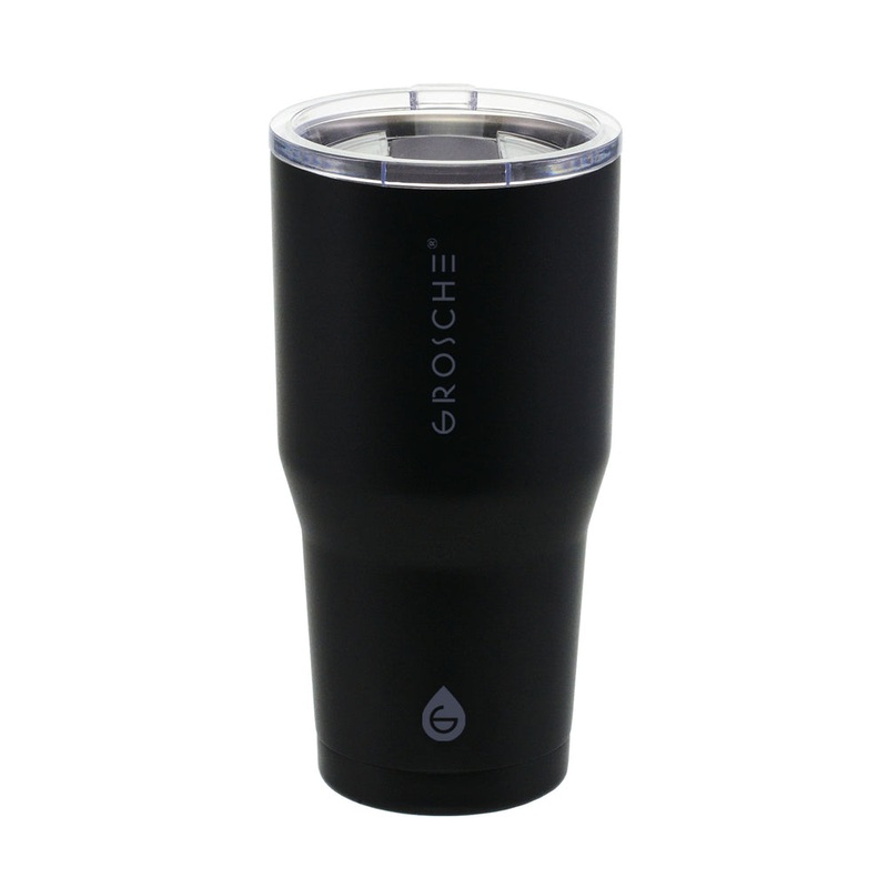 Grosche YUKON Stainless Steel Insulated Travel Mug with Slider Lid, 20oz - Graphite Black