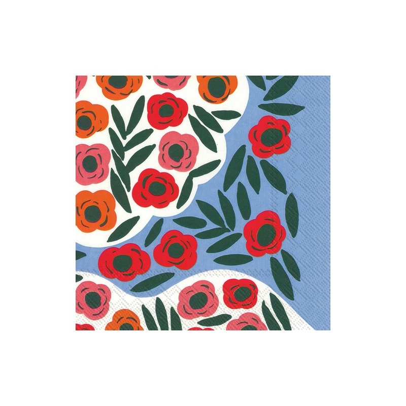 Marimekko Paper Cocktail Napkins - RUUKKU Blue