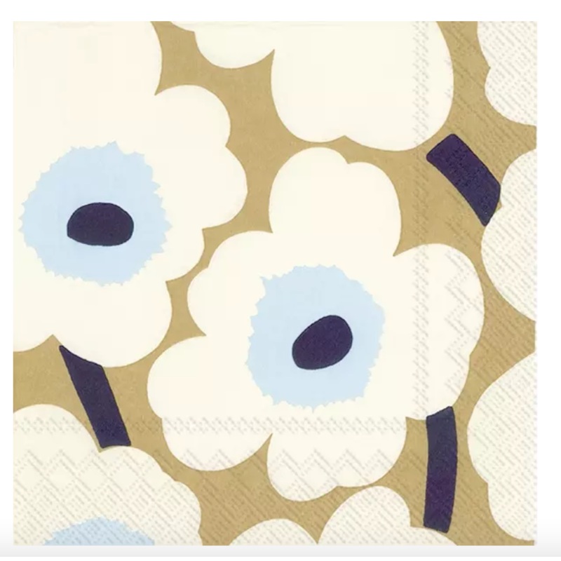 Marimekko Paper Lunch Napkin -  UNIKKO cream gold