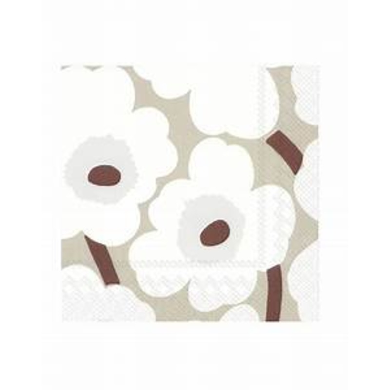 Marimekko Paper Lunch Napkins - UNIKKO White Linen