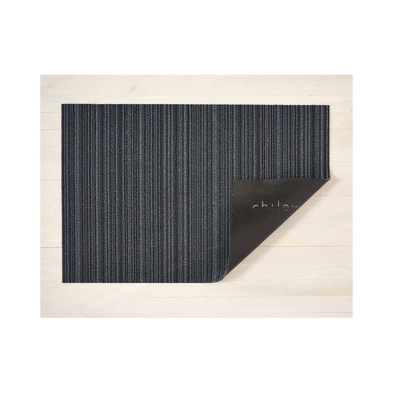 Chilewich Indoor Outdoor Shag Mat - Skinny Stripe / Blue / 24x36"